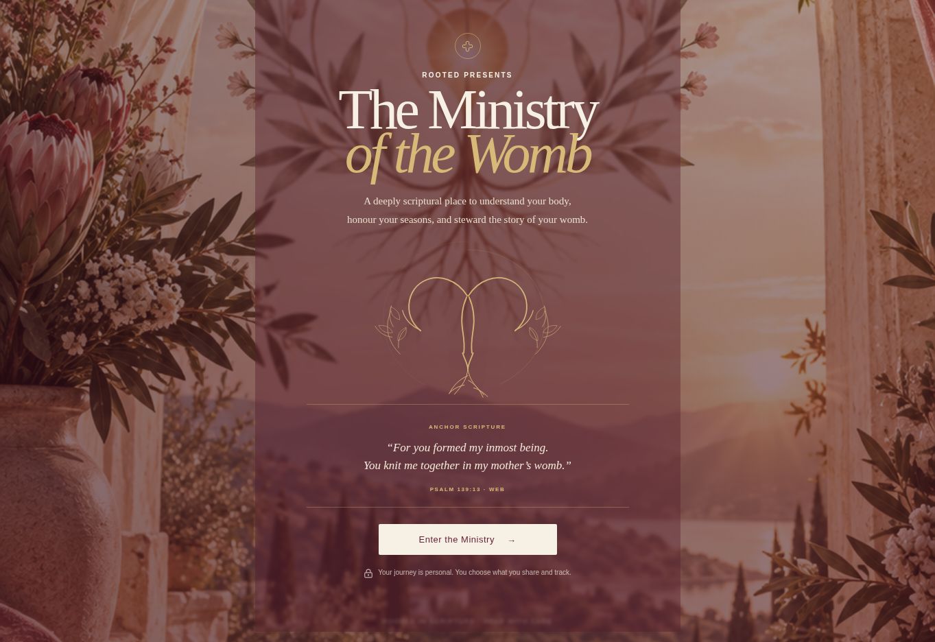 Actual The Ministry of the Womb public landing page